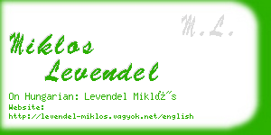 miklos levendel business card